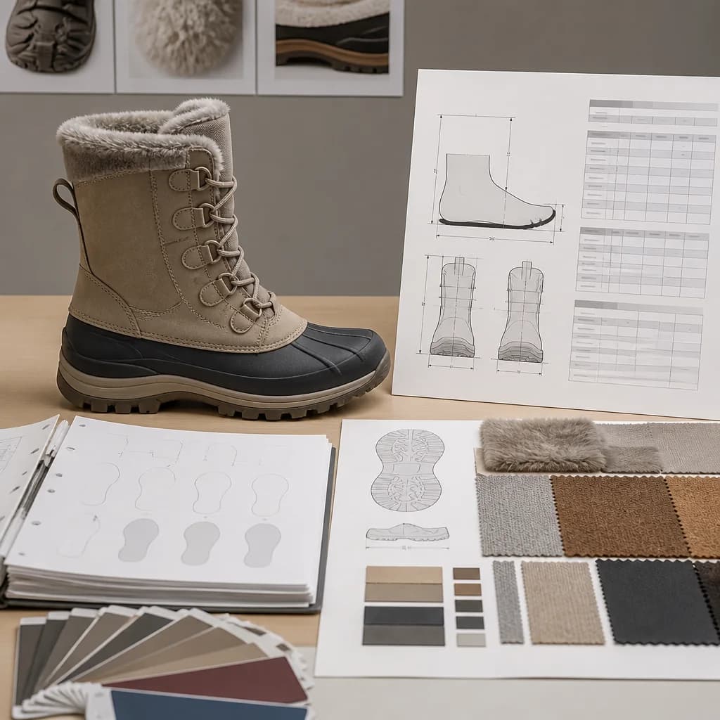 Custom women's snow boots fit specification before first inquiry
