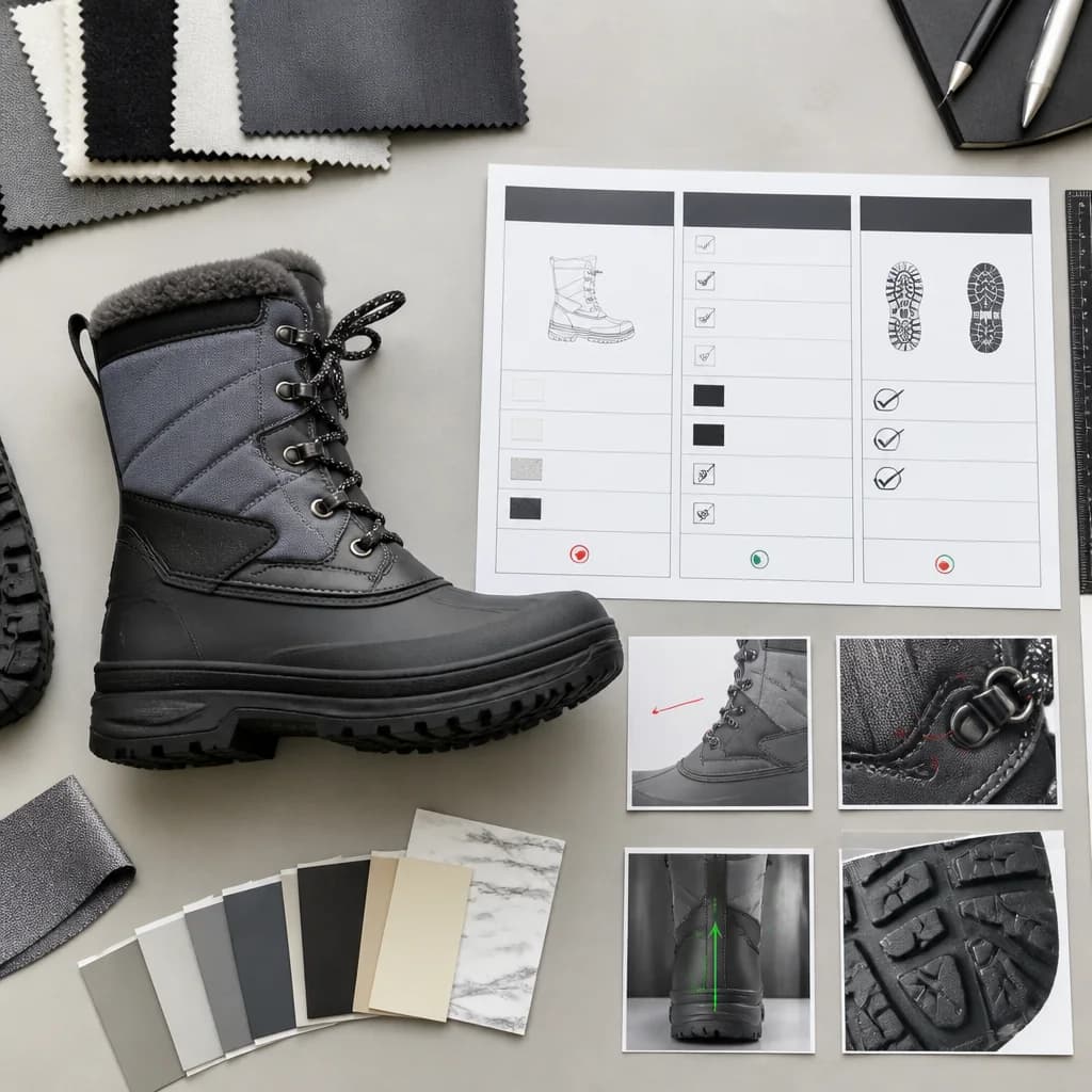 Wholesale Snow Boot Reference Sample Checklist